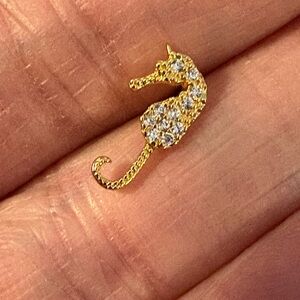 Nose Ring- seahorse Gold Nose Ring Stud Cooper Nose Ring Zirconia Stones